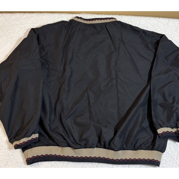 Vintage 90s Firestone Embroidered Black Windbreaker Aztec Trim Size XL - Picture 11 of 16